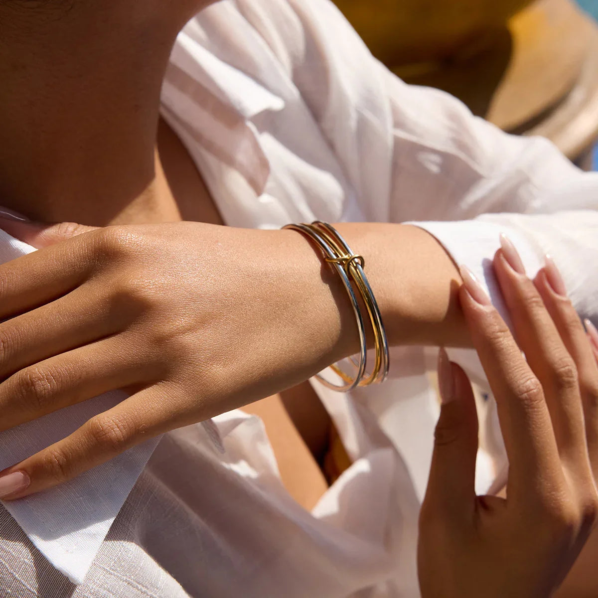 Fiona Two Tone Stacked Bracelet