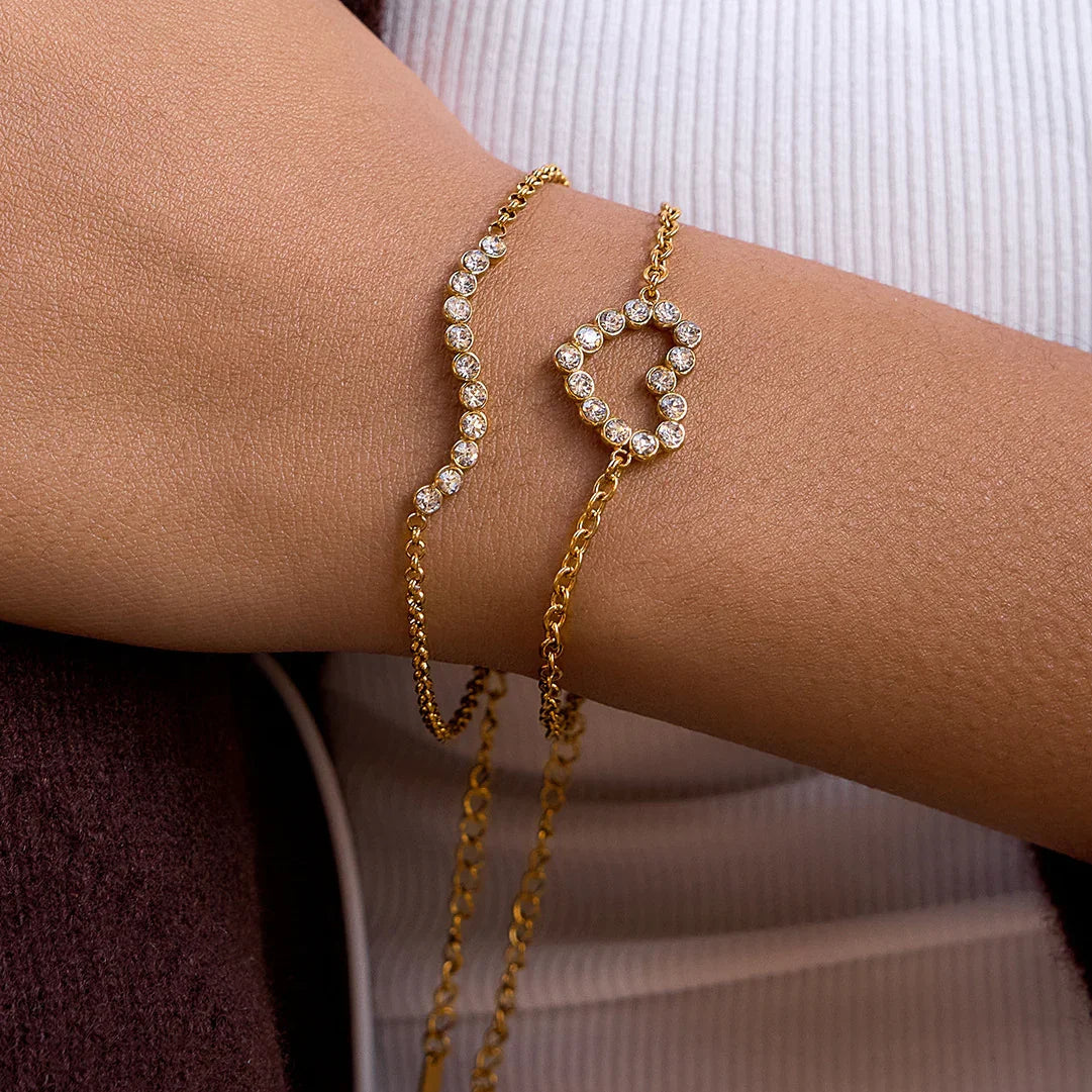Emma Diamond Heart Gold Bracelet