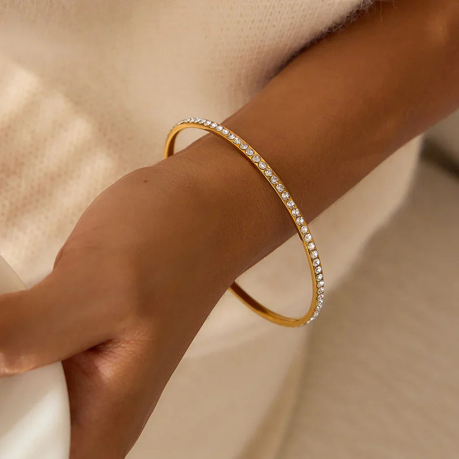 Zoey Diamond Gold Bangle