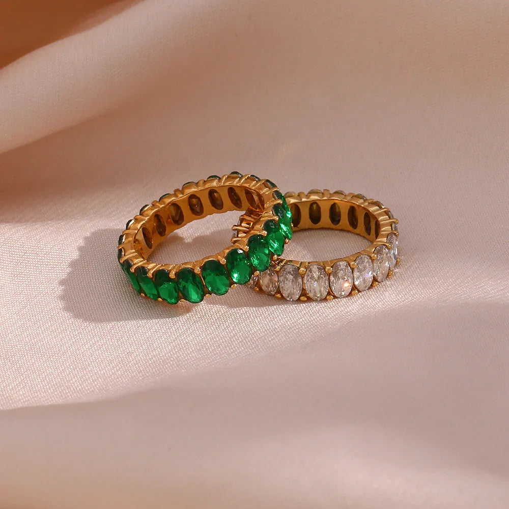 Amsterdam Diamond Simulant Gold Ring