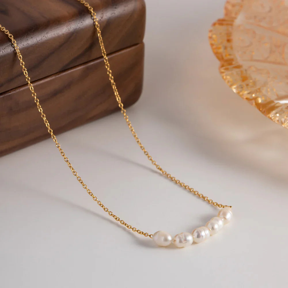 Victoria Gold Pearl Necklace