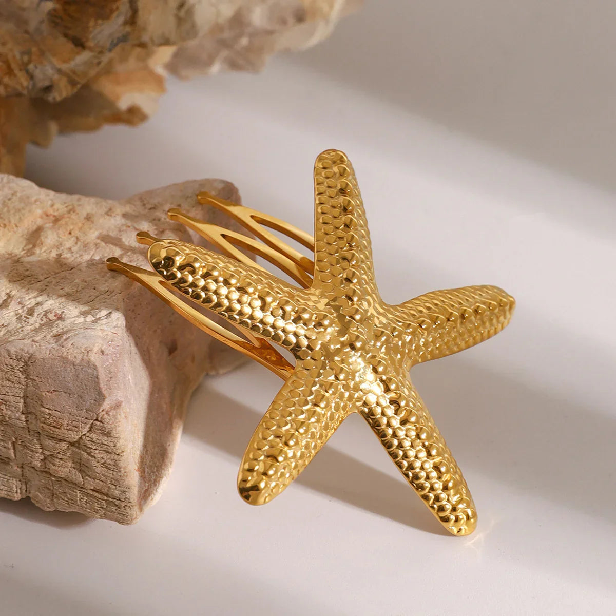 Tulip Starfish Gold Hair Comb