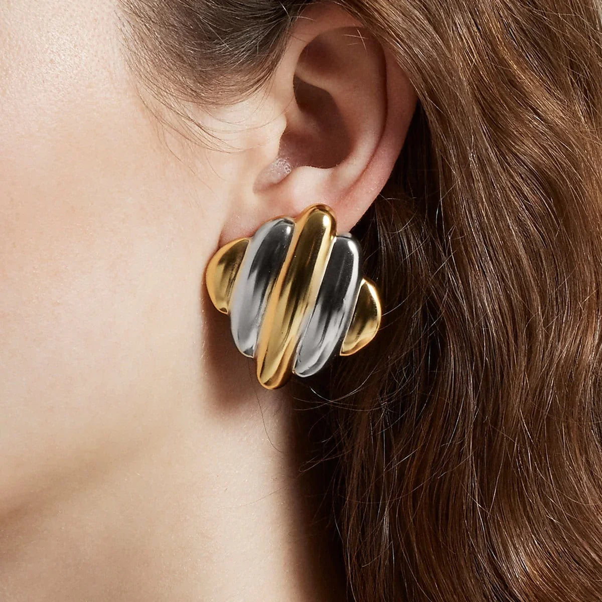 Passion Rippled Gold Earrings