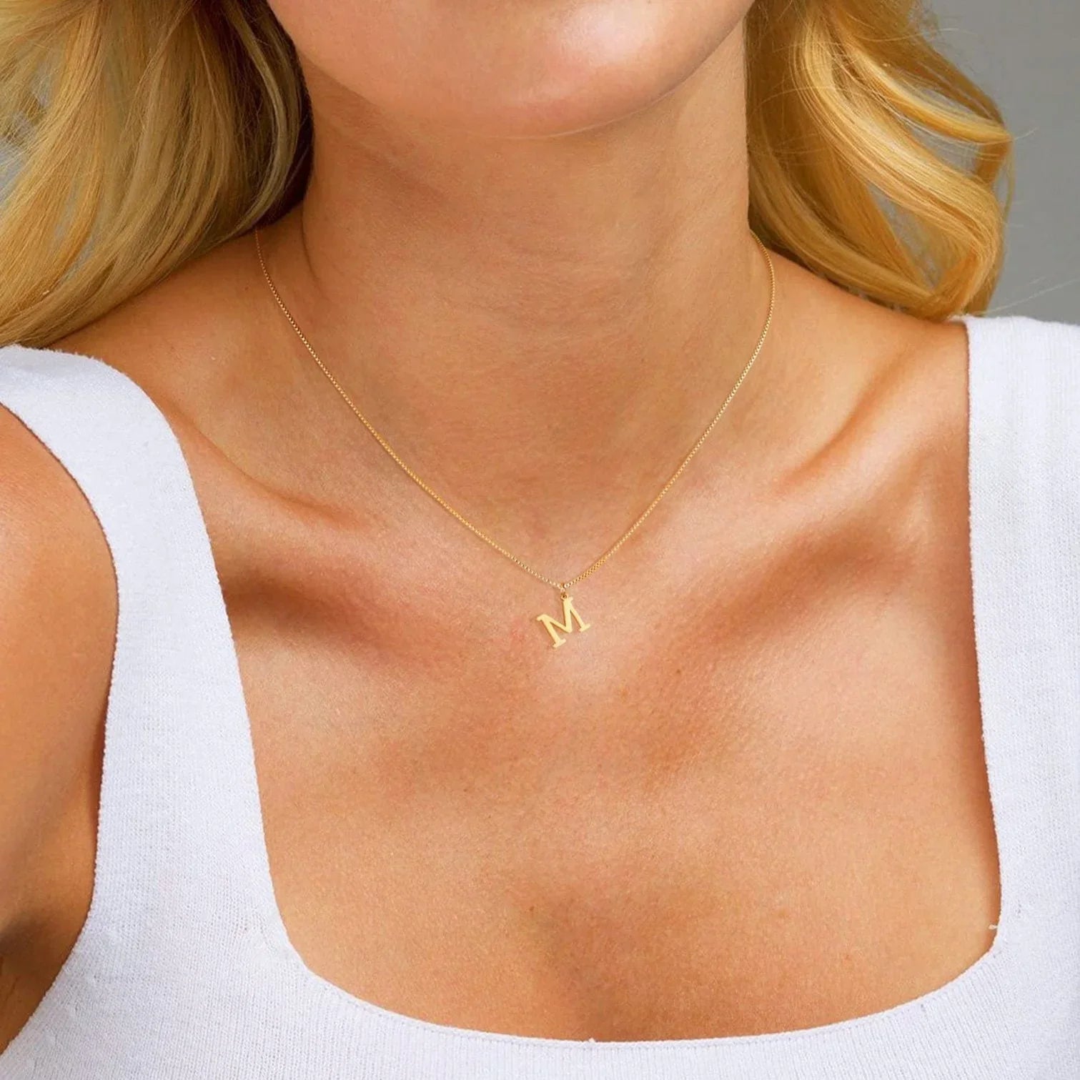 Ix Chel Letter Initial Gold Necklace