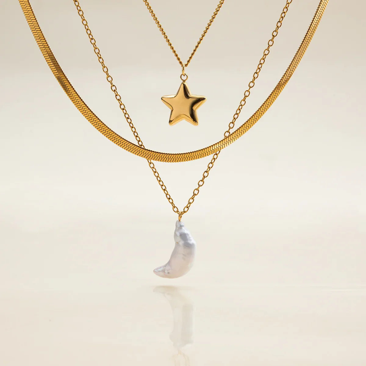 Lakshmi Sun & Moon Gold Necklace