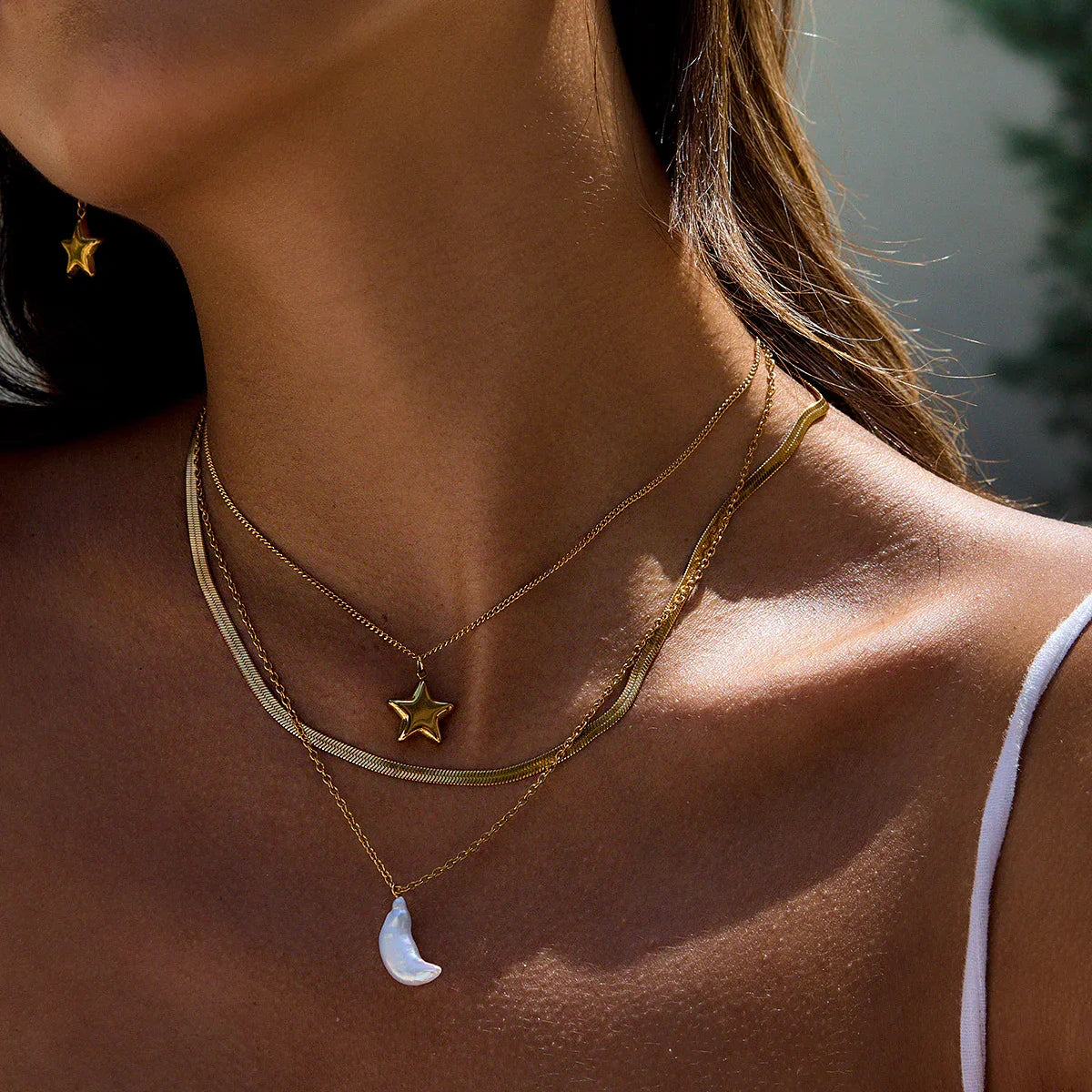 Lakshmi Sun & Moon Gold Necklace