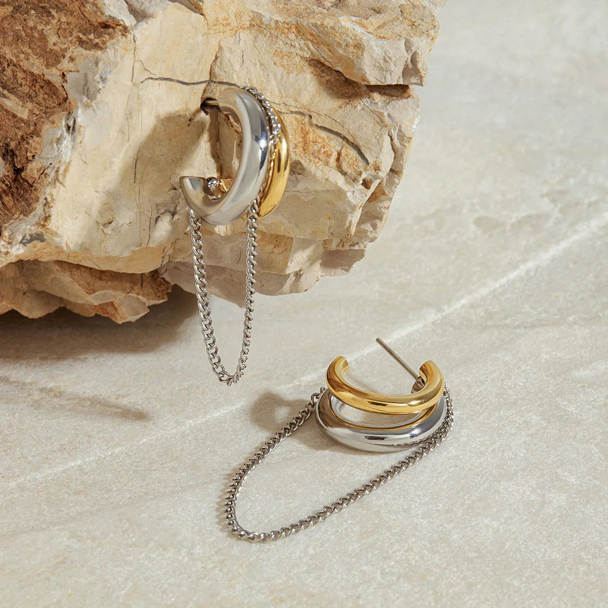 Softness Link Chain Hoops