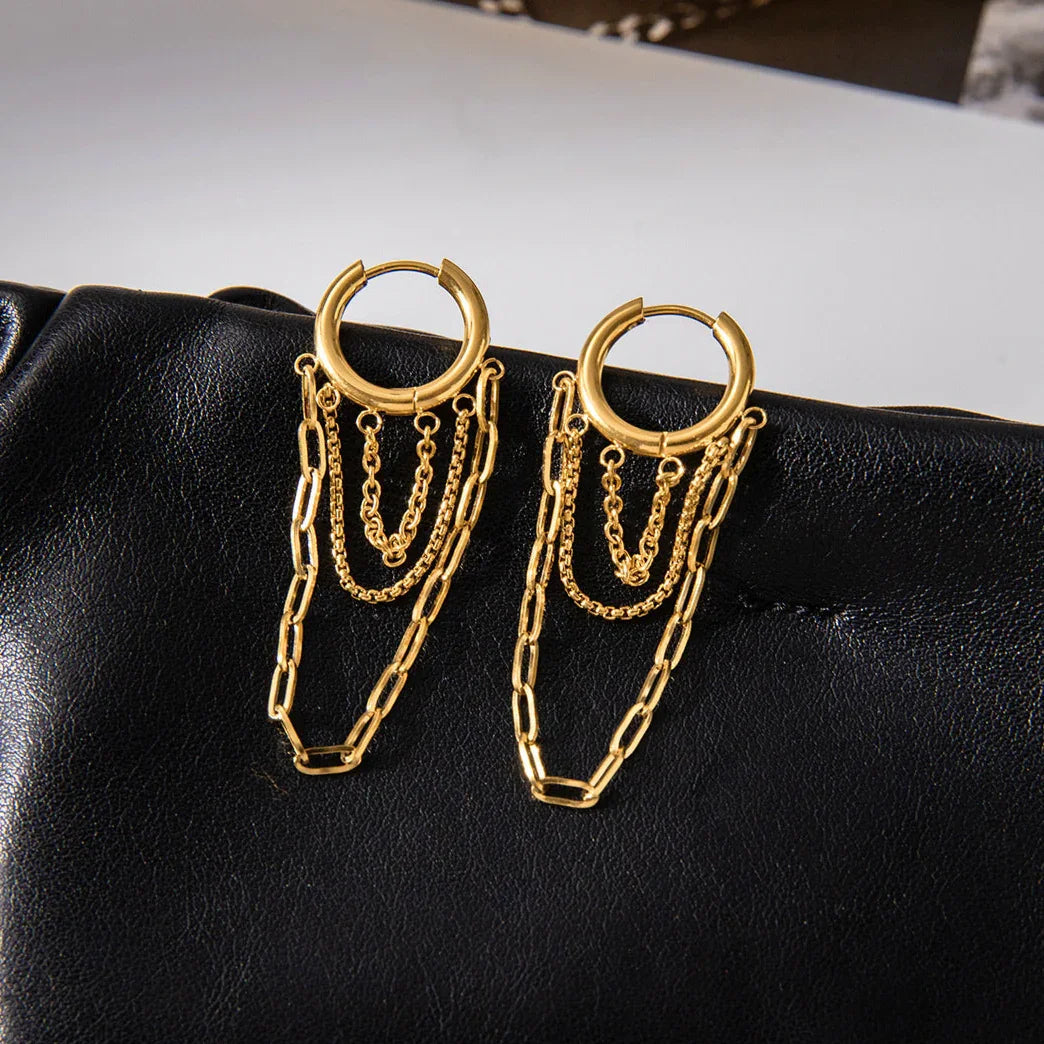 Tranquility Link Chain Hoops
