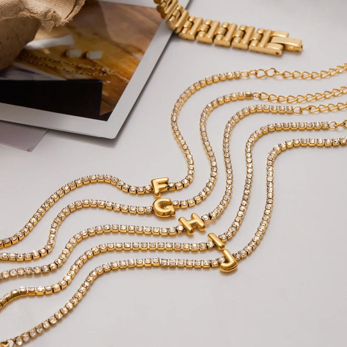 Vivian Bubble Letter Tennis Bracelet