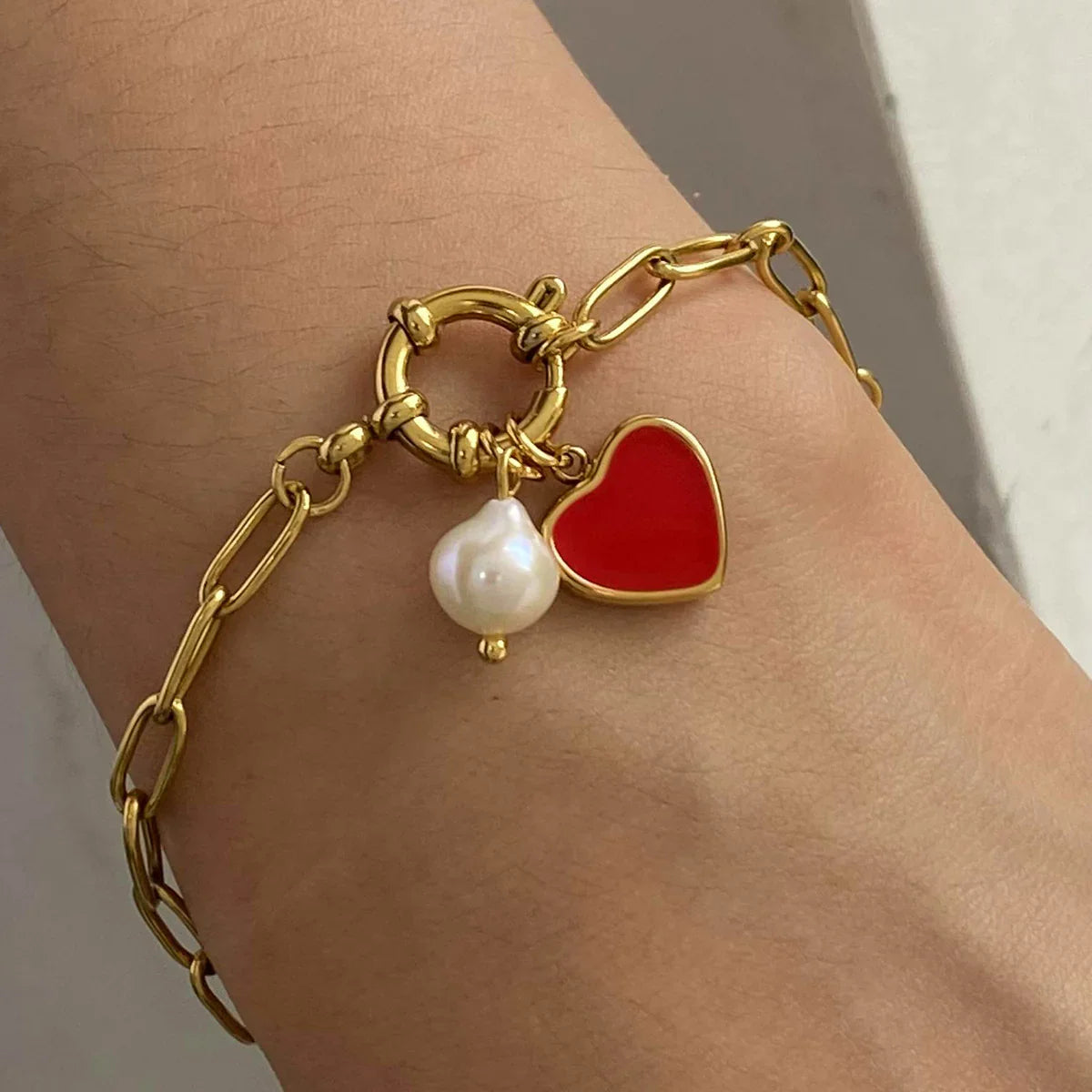 Maya Heart Pearl Bracelet