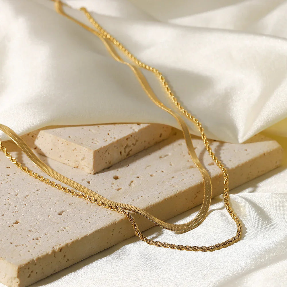 Anuket Layered Gold Chain Necklace