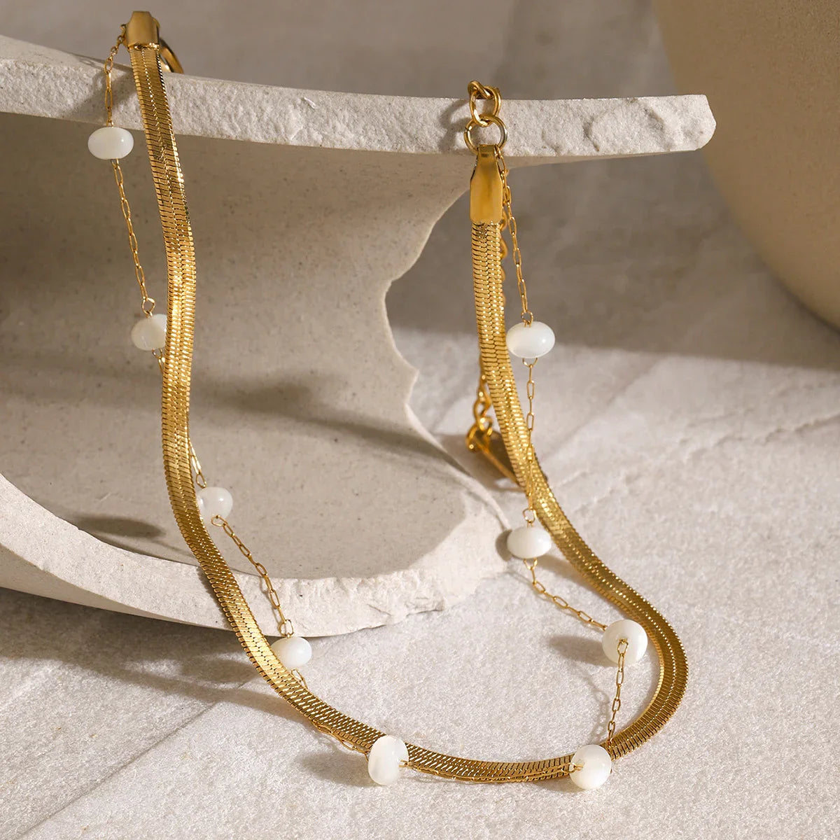 Warm Sand Pearl Anklet