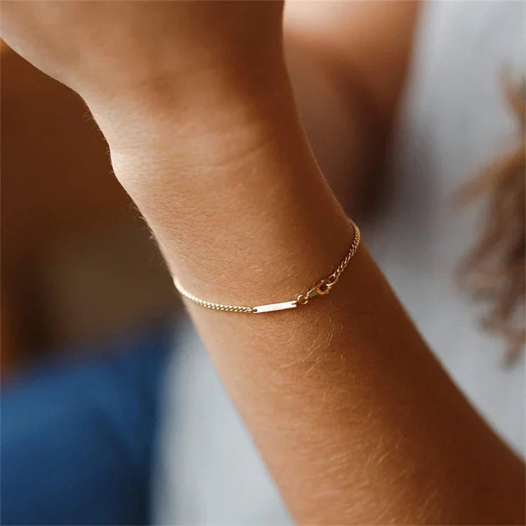 Ruby Gold Chain Bracelet