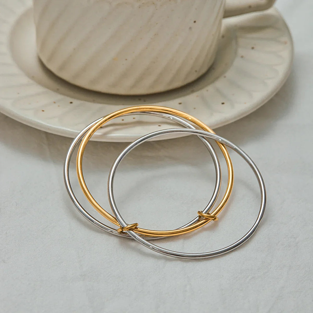Fiona Two Tone Stacked Bracelet