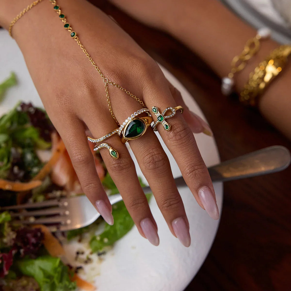 Athens Diamond Knot Gold Ring