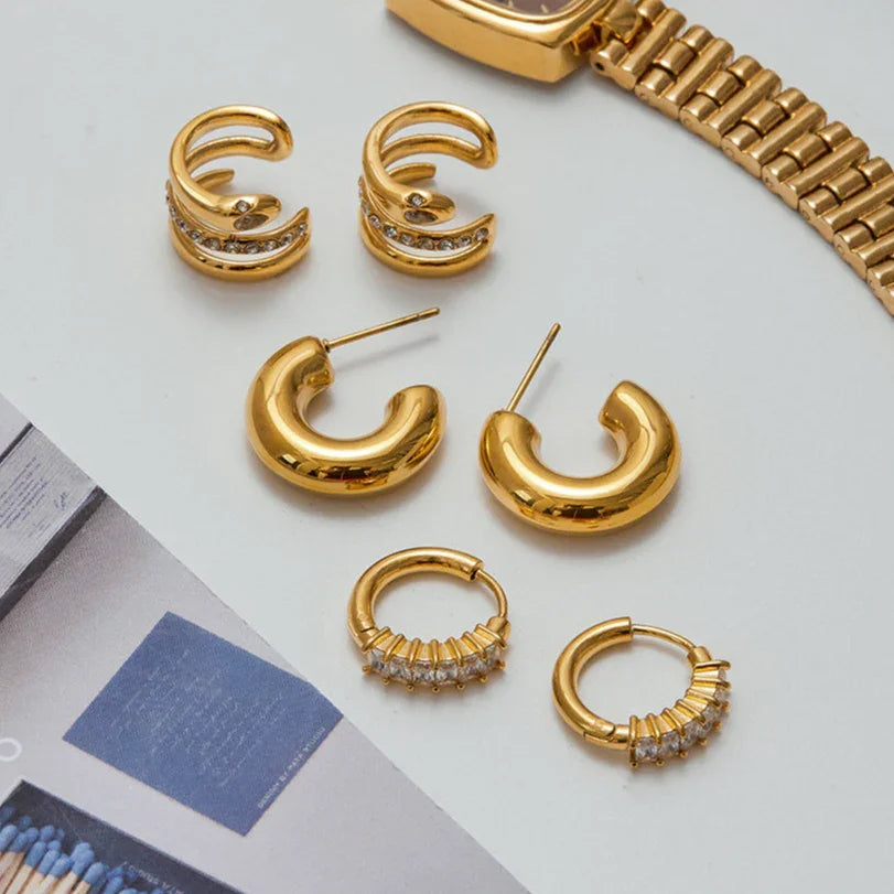 Longing Staple Gold Earrings Bundle