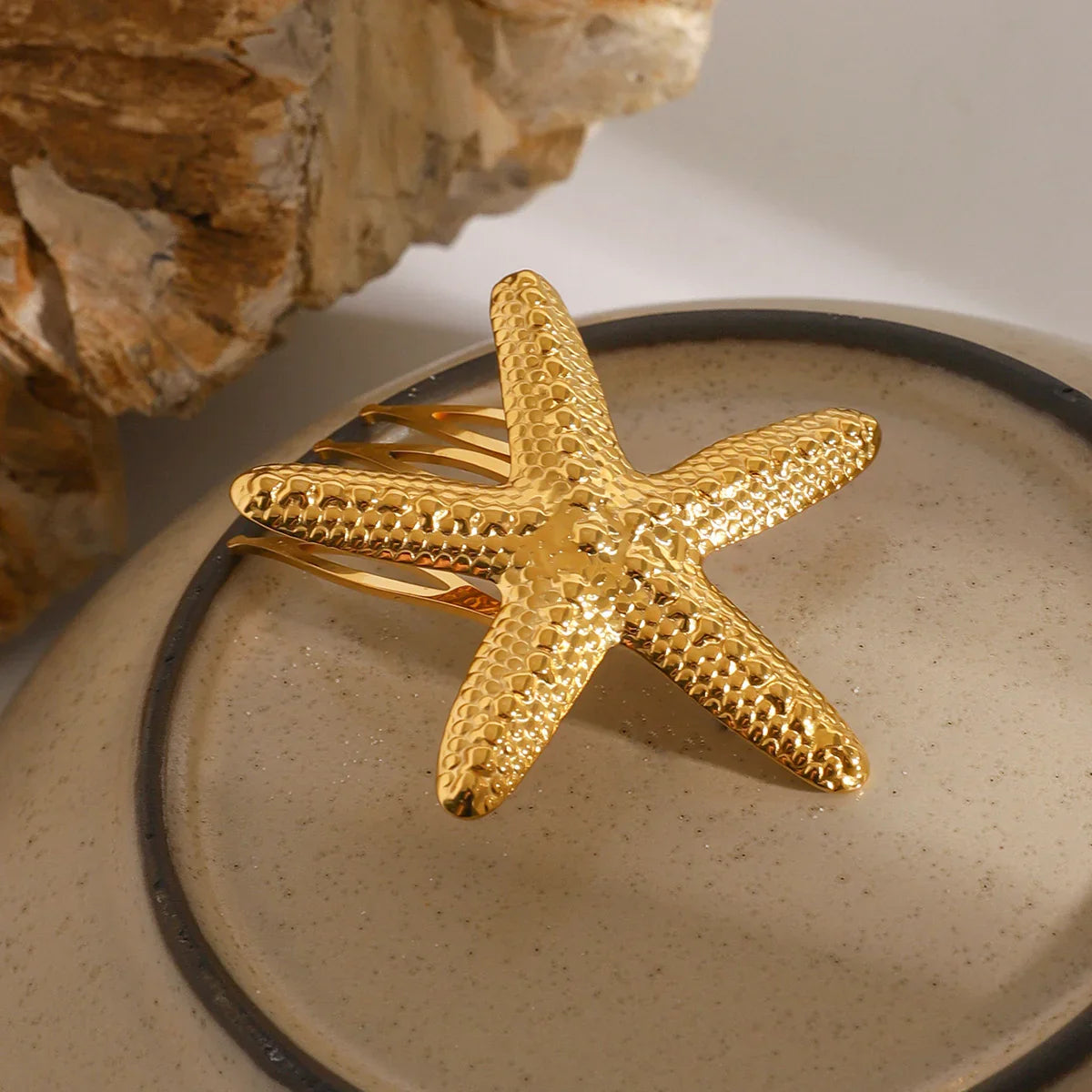 Tulip Starfish Gold Hair Comb