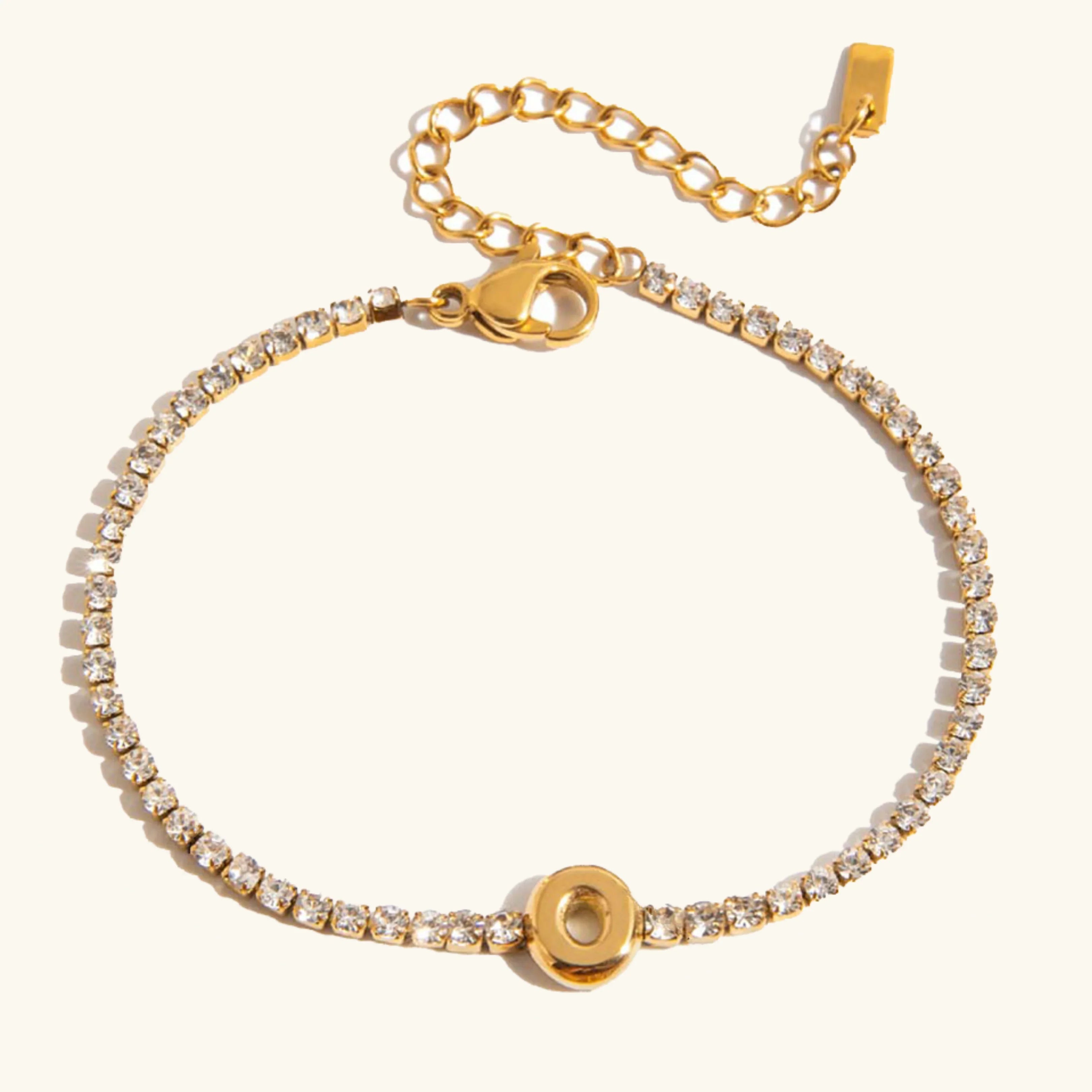 Vivian Bubble Letter Tennis Bracelet