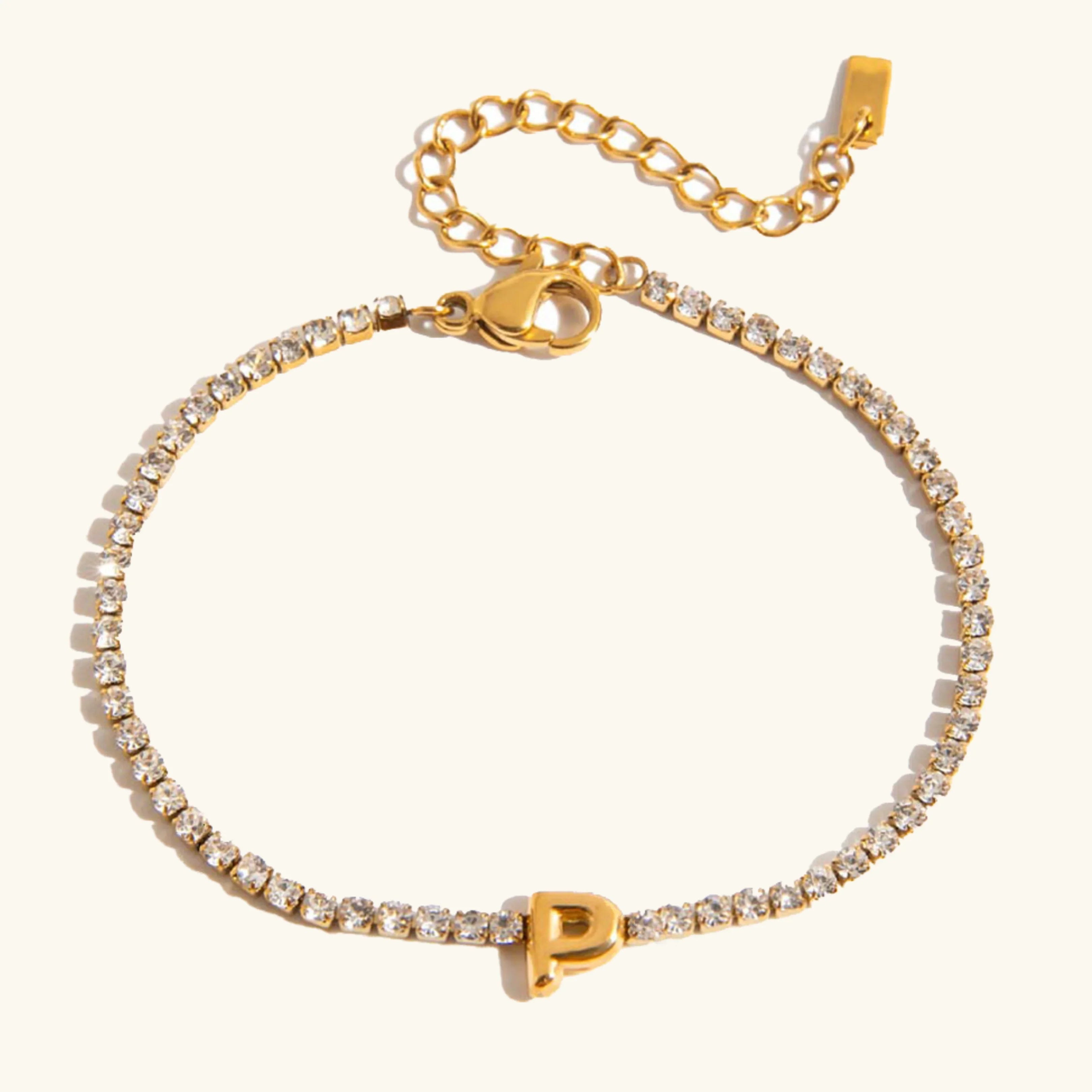 Vivian Bubble Letter Tennis Bracelet