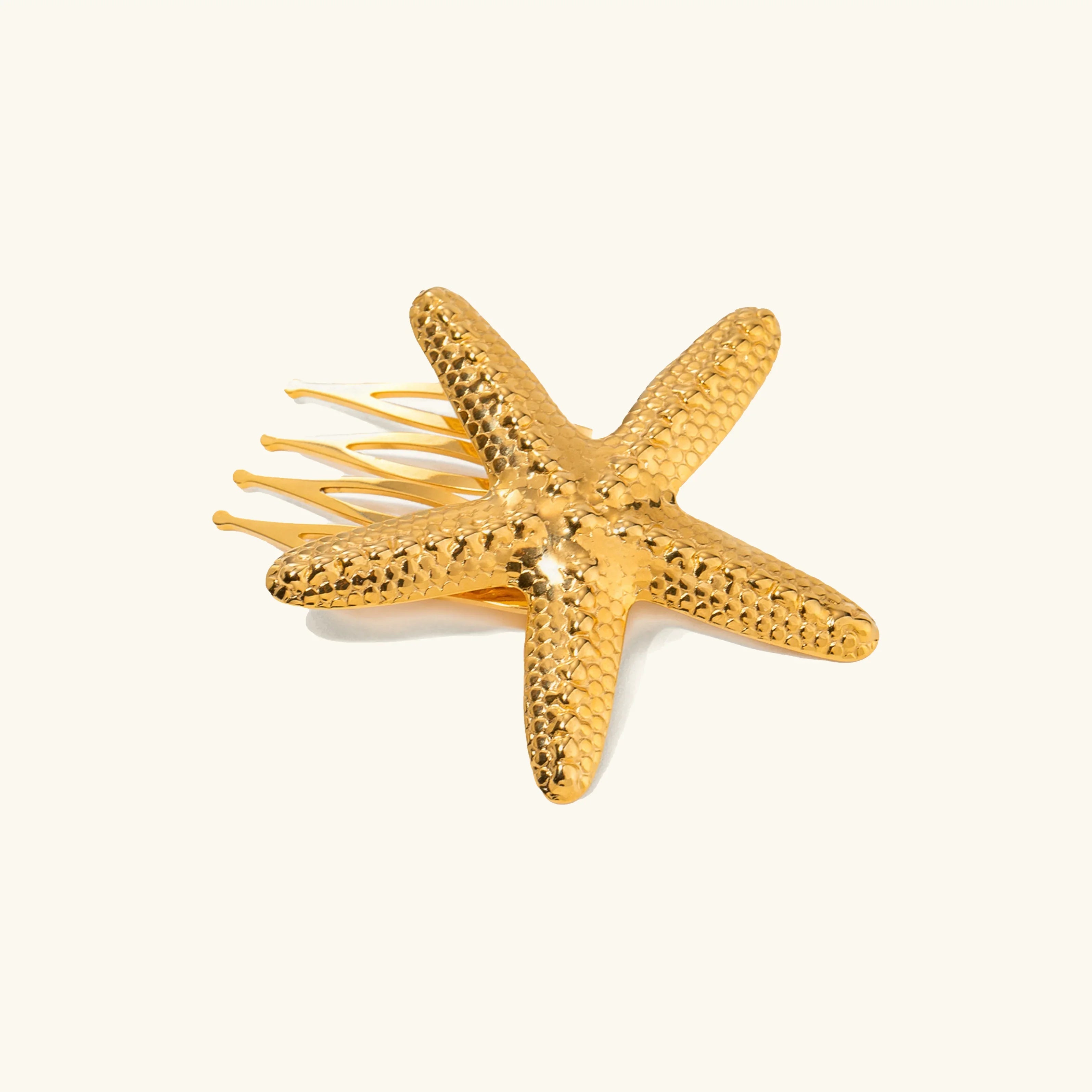 Tulip Starfish Gold Hair Comb