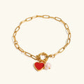 Violet Heart Chain Pearl Bracelet