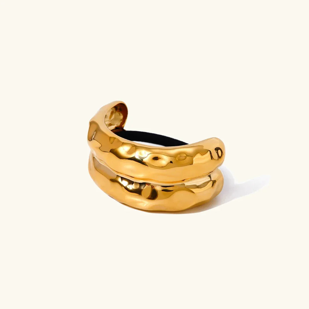Lotus Hammered Arch Pony Cuff