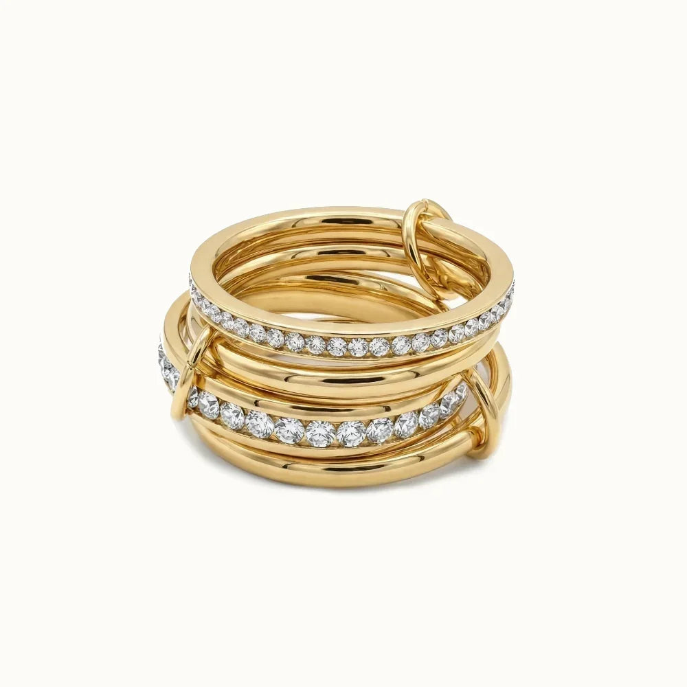 London Stacked Diamond Gold Ring