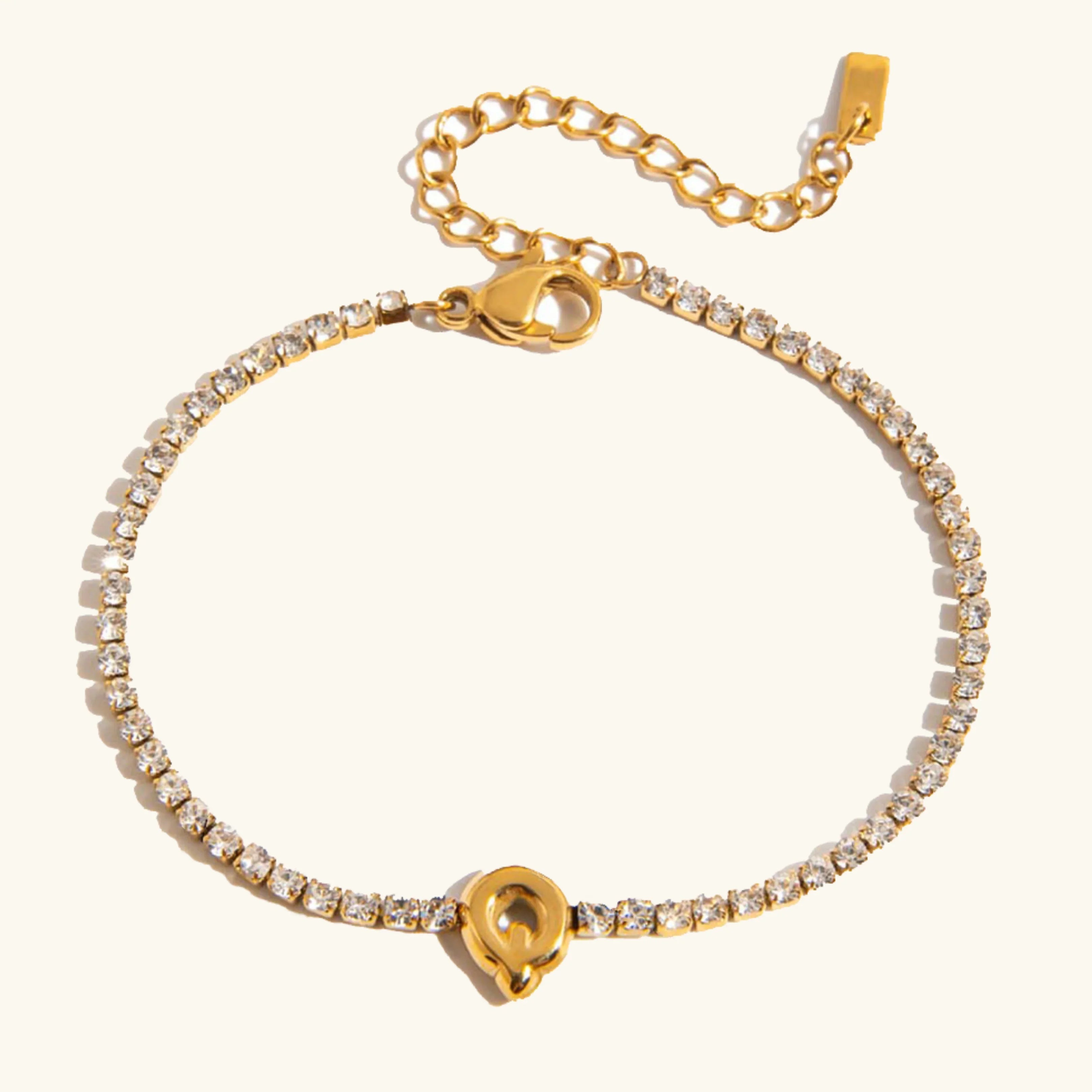Vivian Bubble Letter Tennis Bracelet