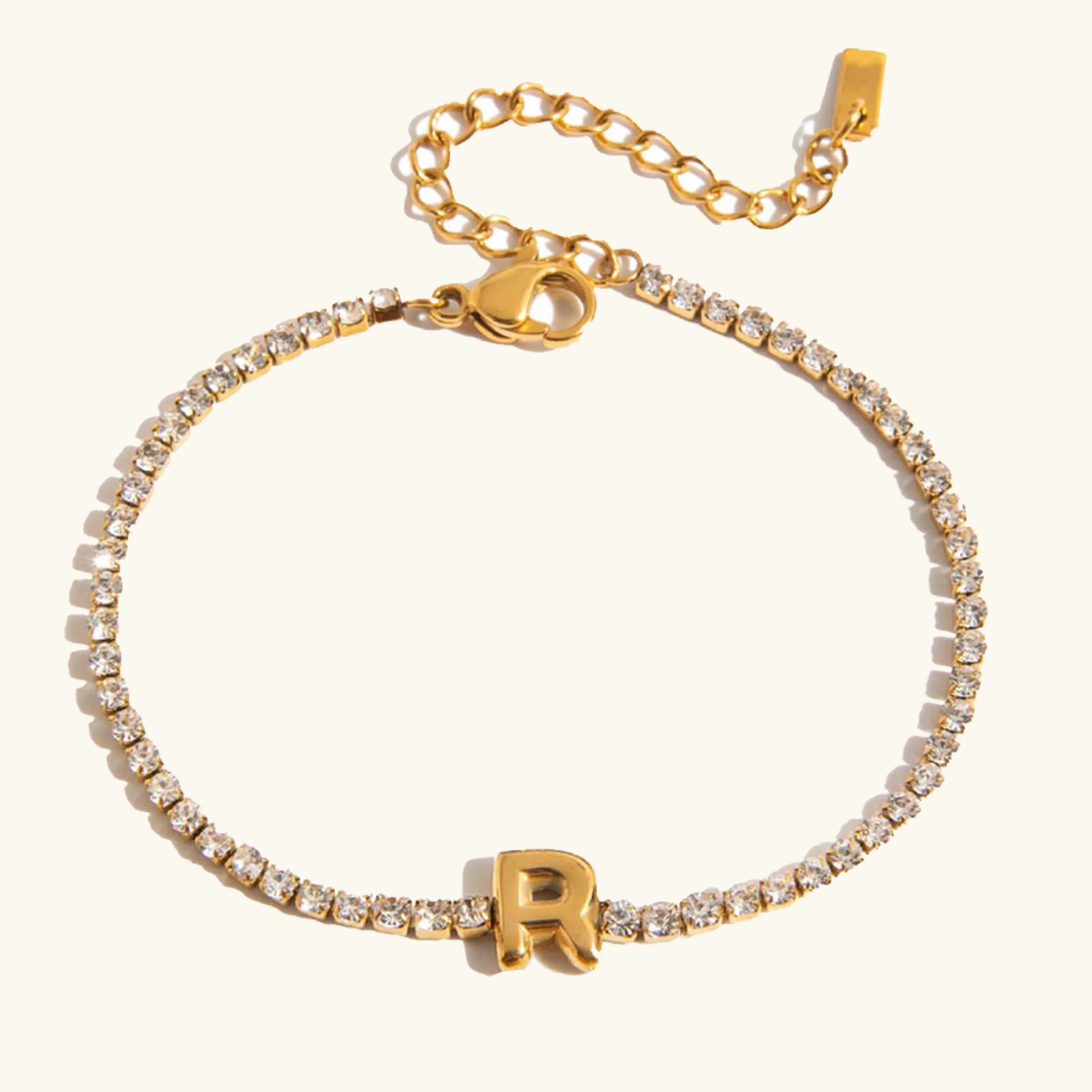 Vivian Bubble Letter Tennis Bracelet