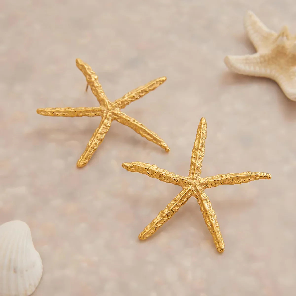 Fantasy Gold Starfish Earrings