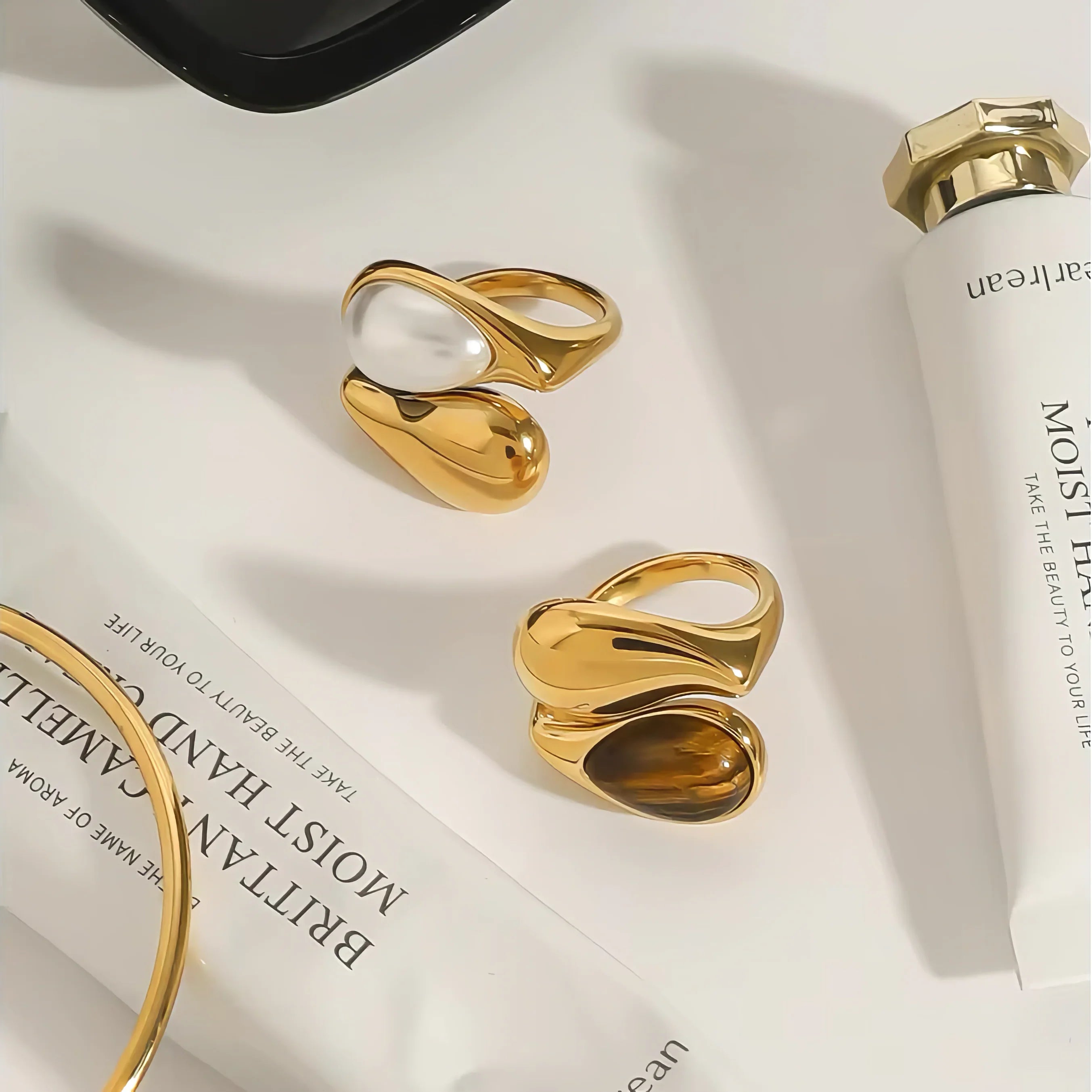 Milan Amber Pearl Ring
