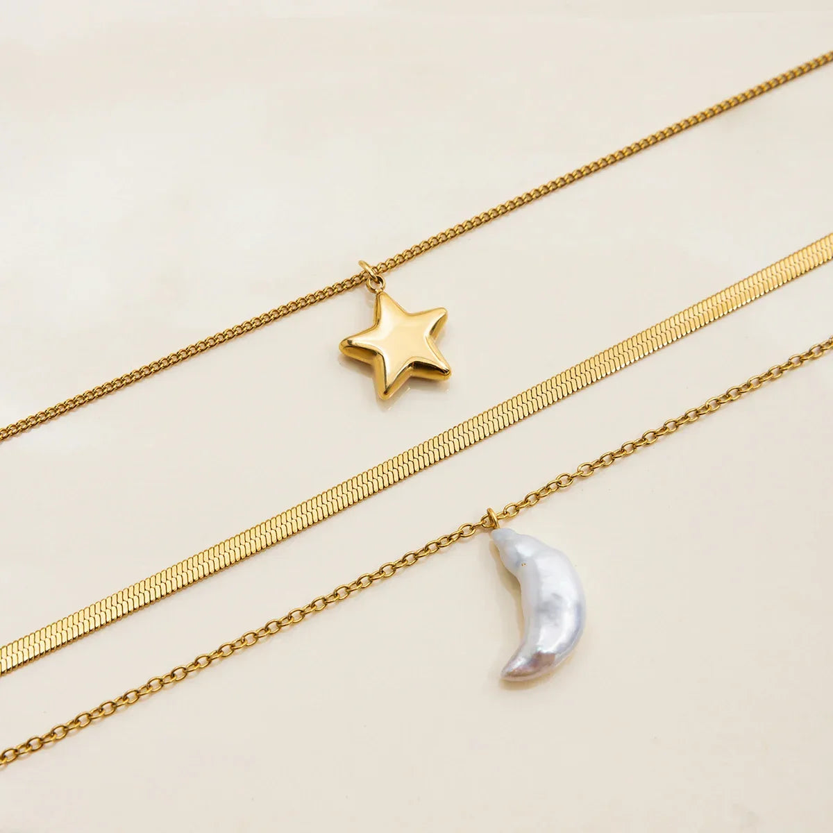 Lakshmi Sun & Moon Gold Necklace