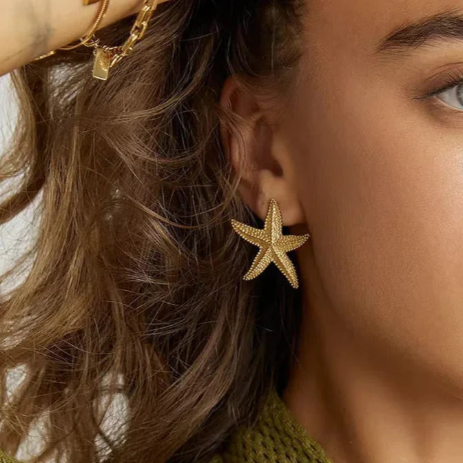 Confidence Gold Starfish Earrings