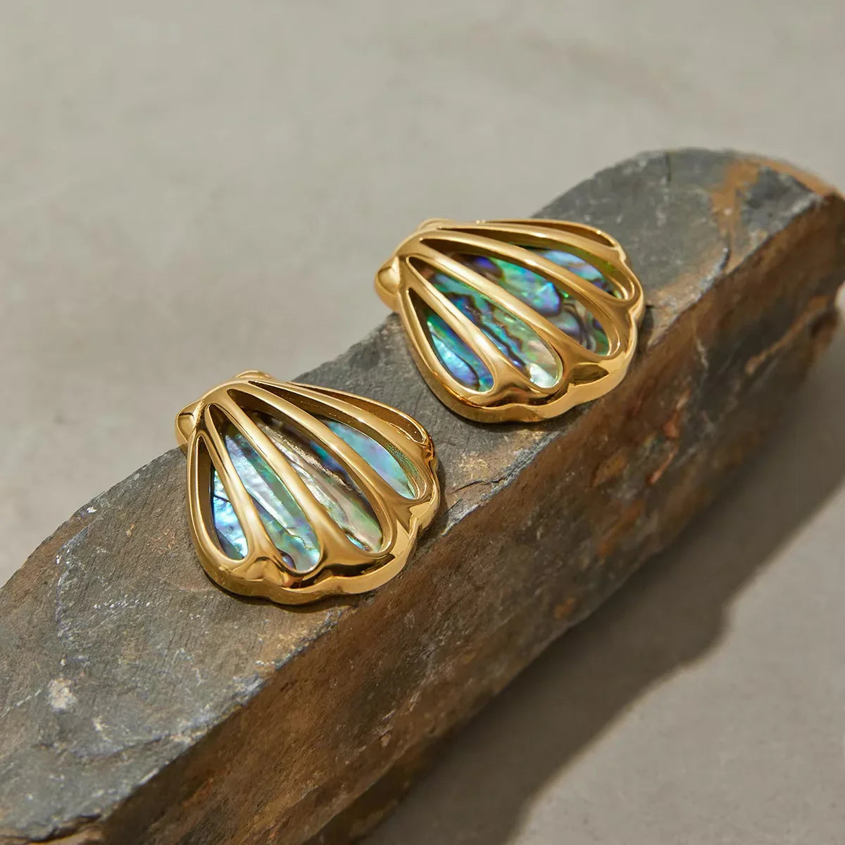 Dazzle Gold Seashell Earrings