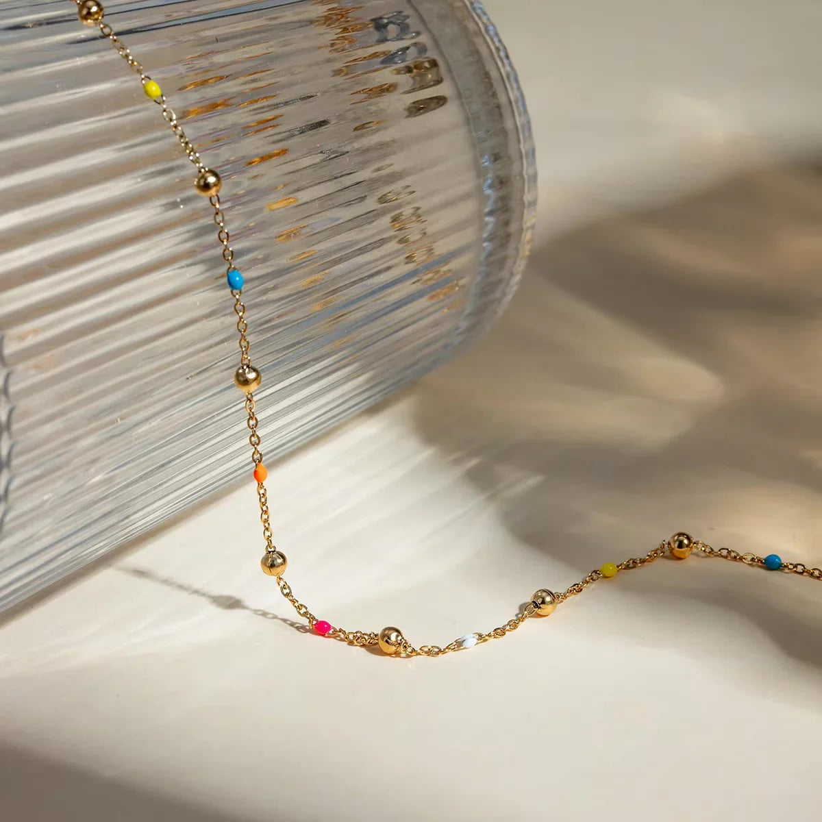 Ixchel Gold Chain Bead Necklace
