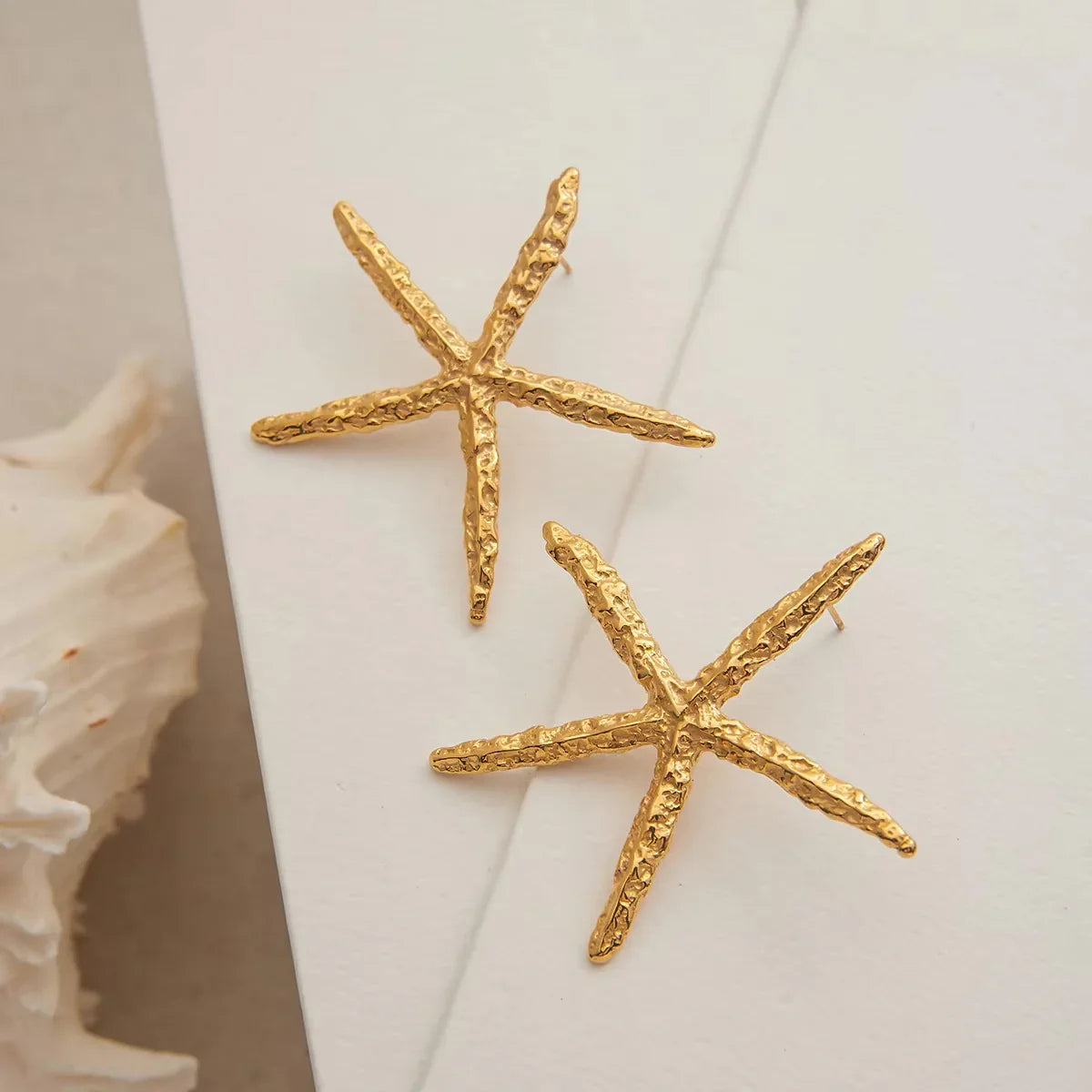 Fantasy Gold Starfish Earrings