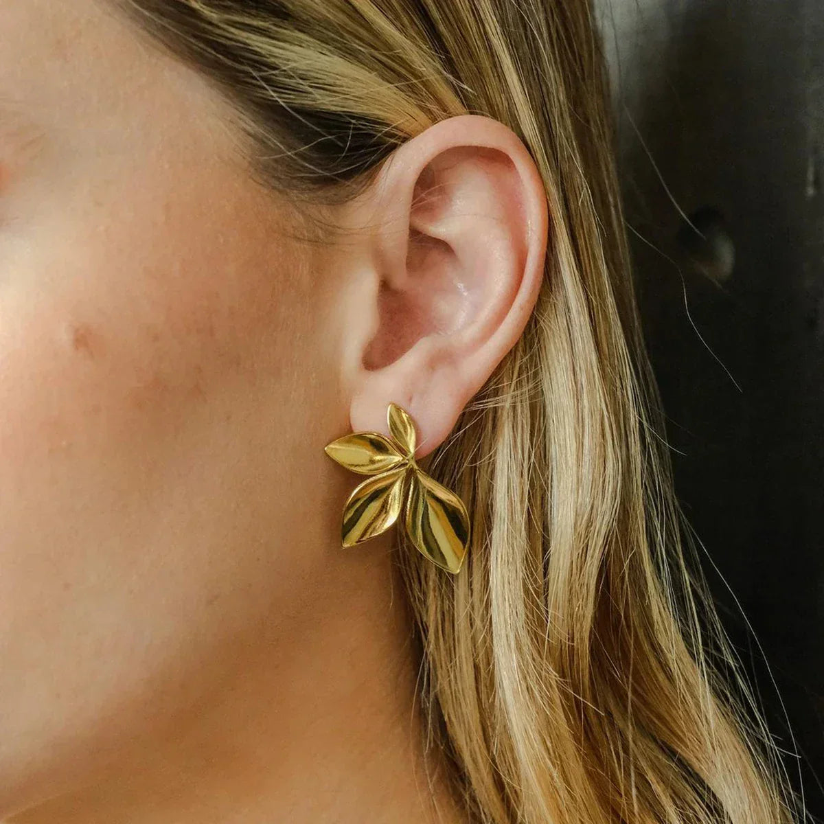 Timeless Gold Petal Earrings