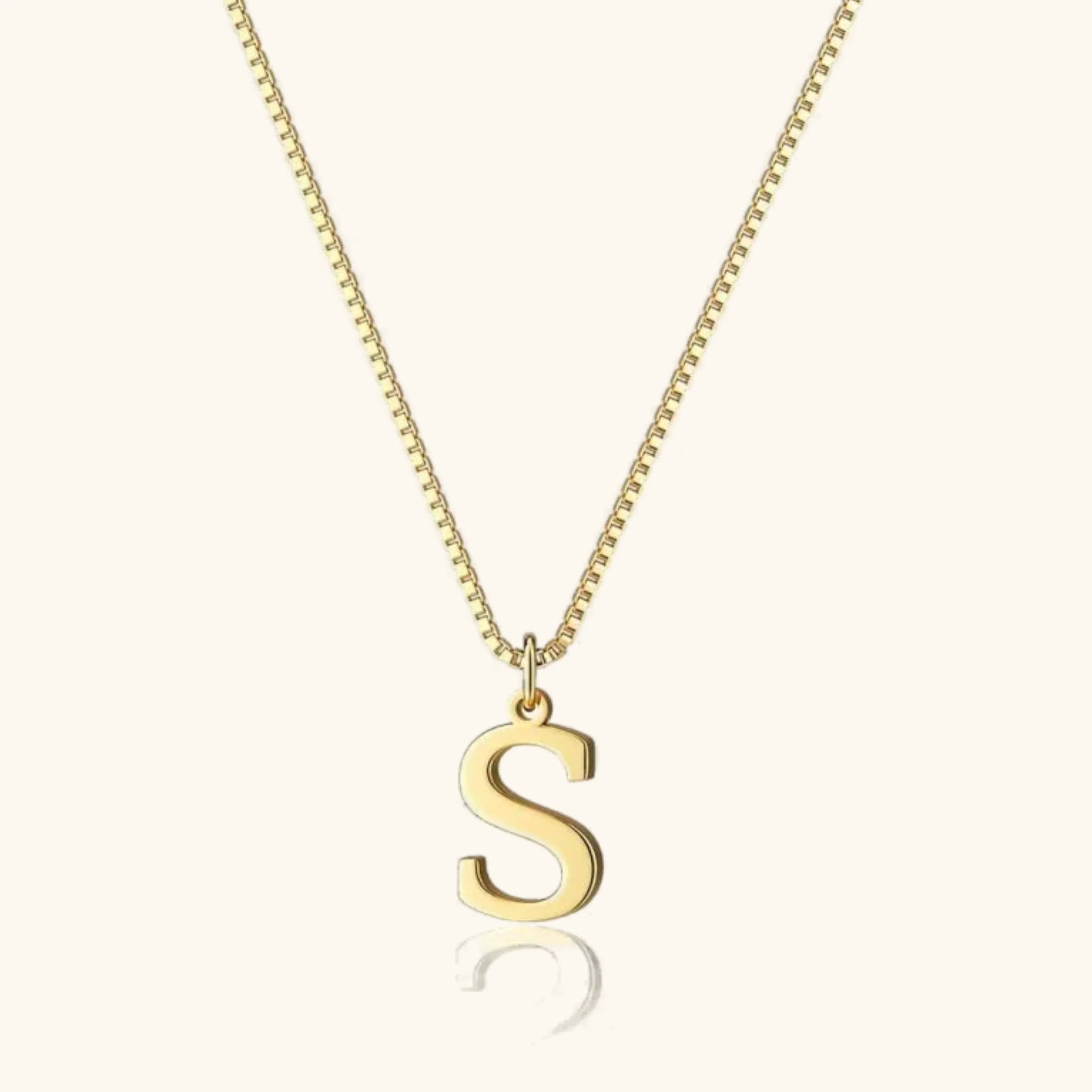 Ix Chel Letter Initial Gold Necklace