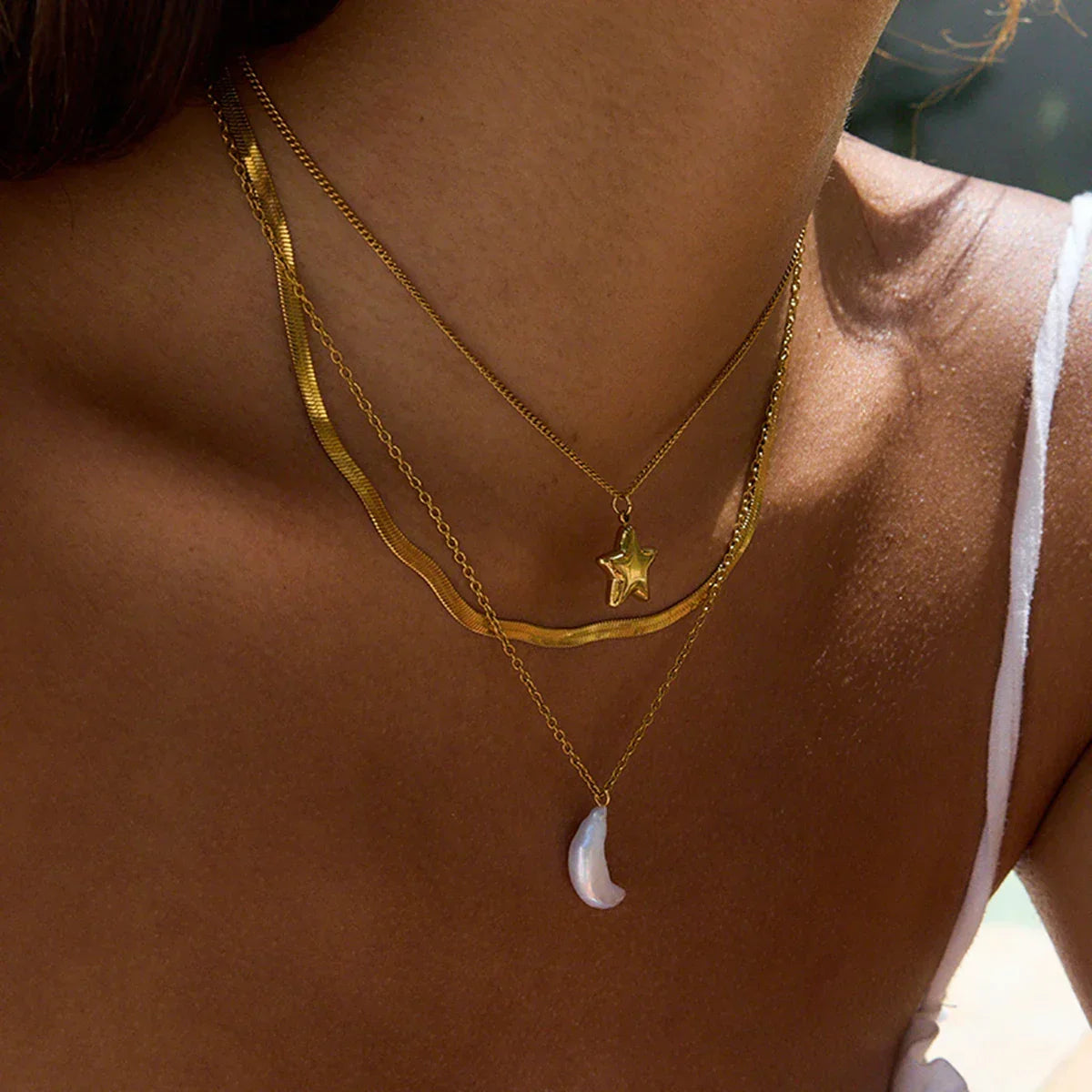 Lakshmi Sun & Moon Gold Necklace