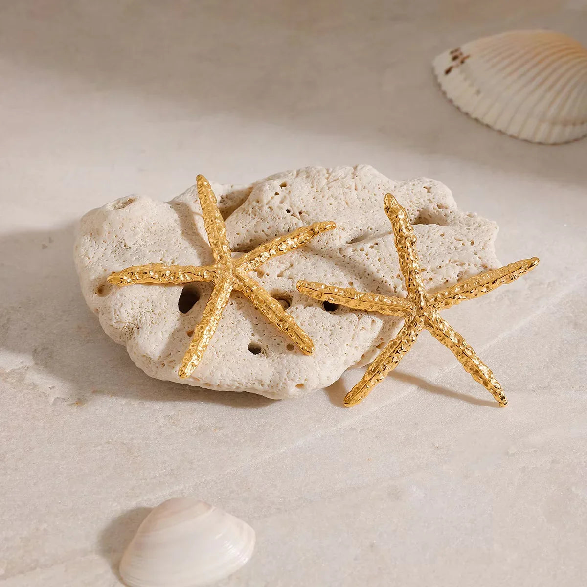 Fantasy Gold Starfish Earrings