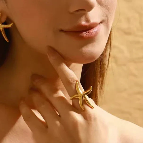 Crete Gold Starfish Ring