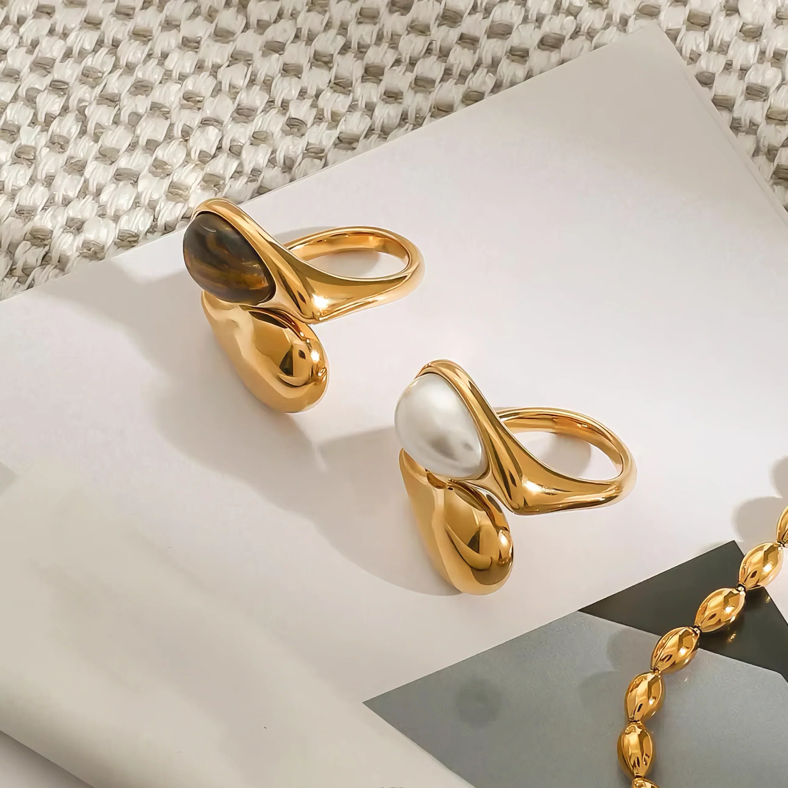 Milan Amber Pearl Ring