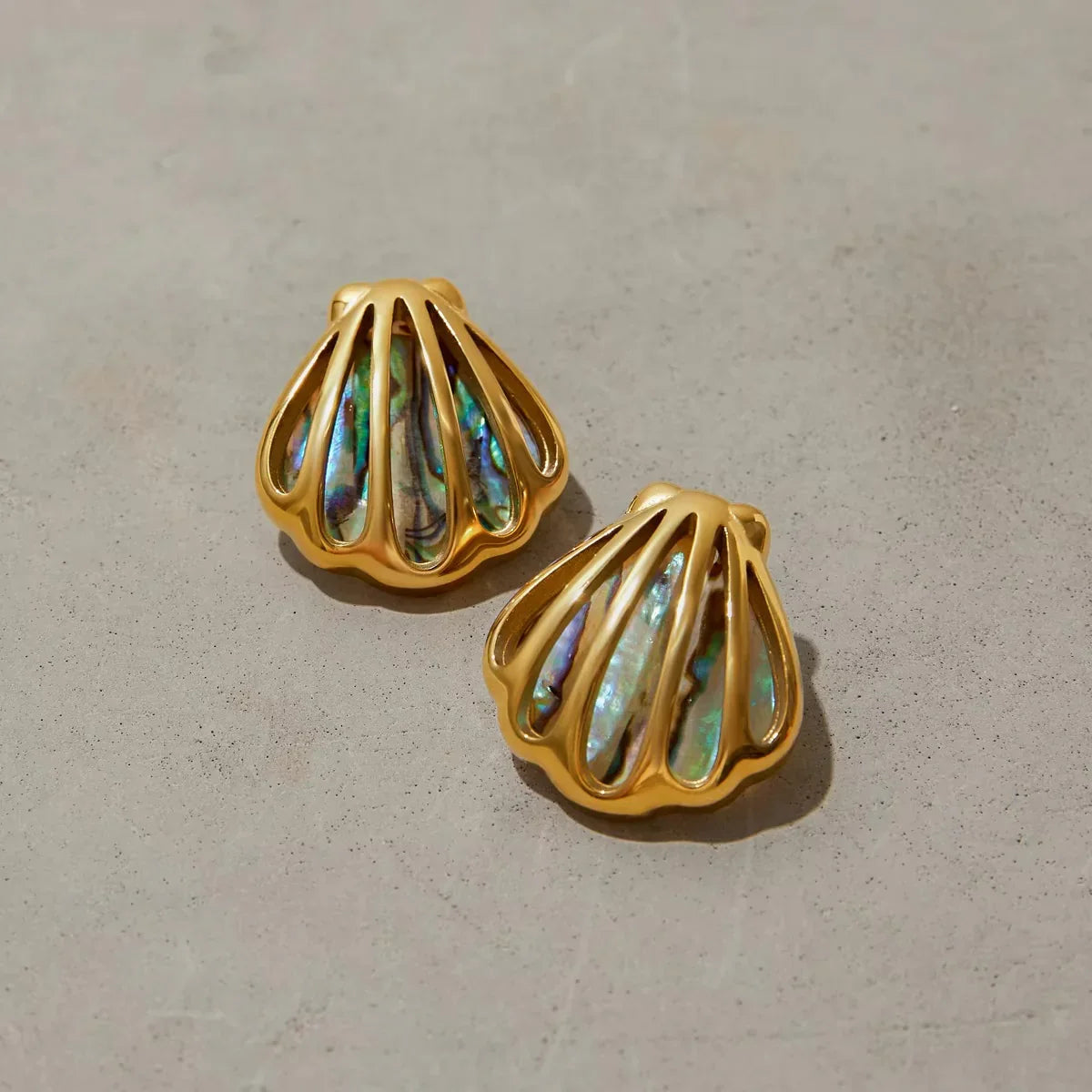 Dazzle Gold Seashell Earrings