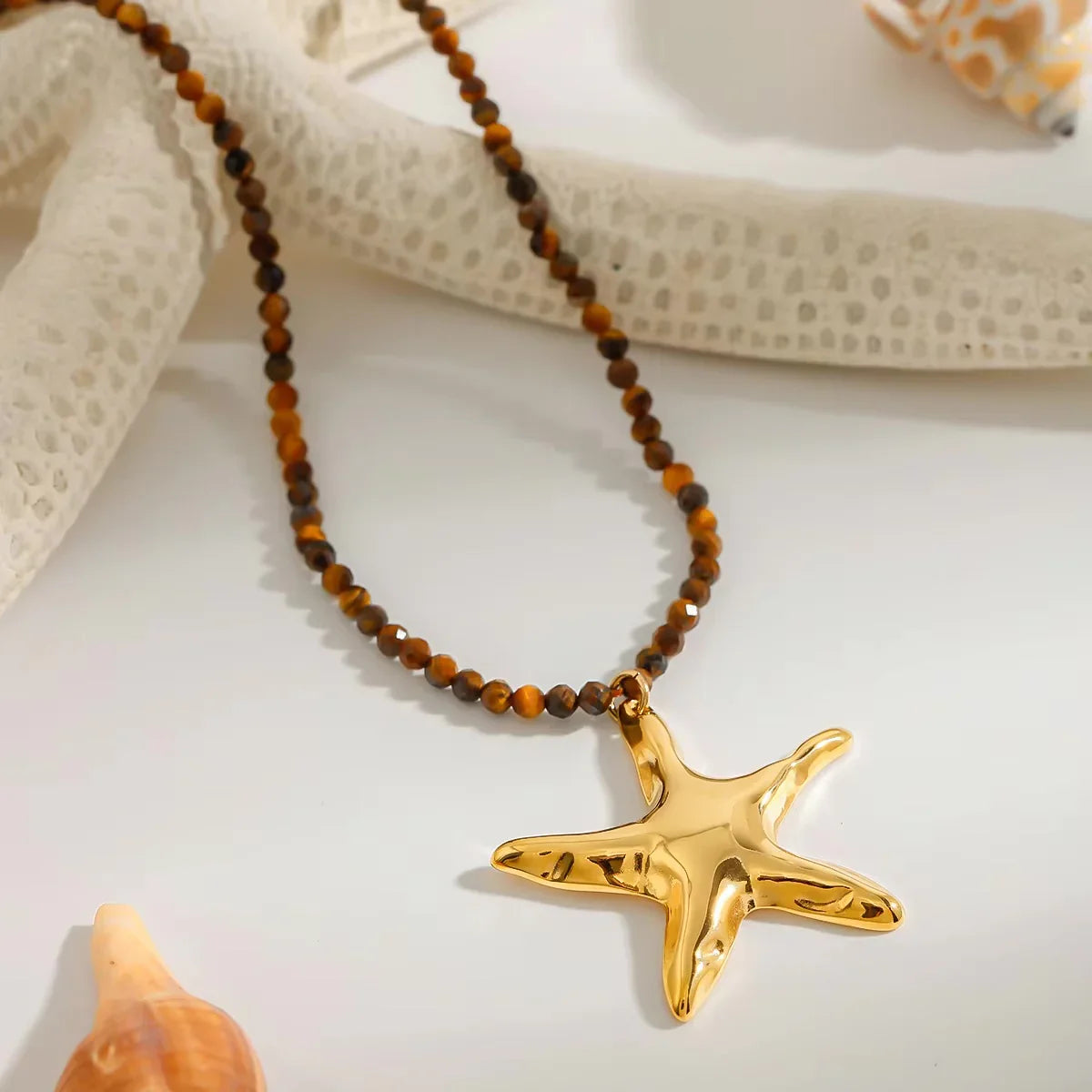 Iris Gold Starfish Pendant