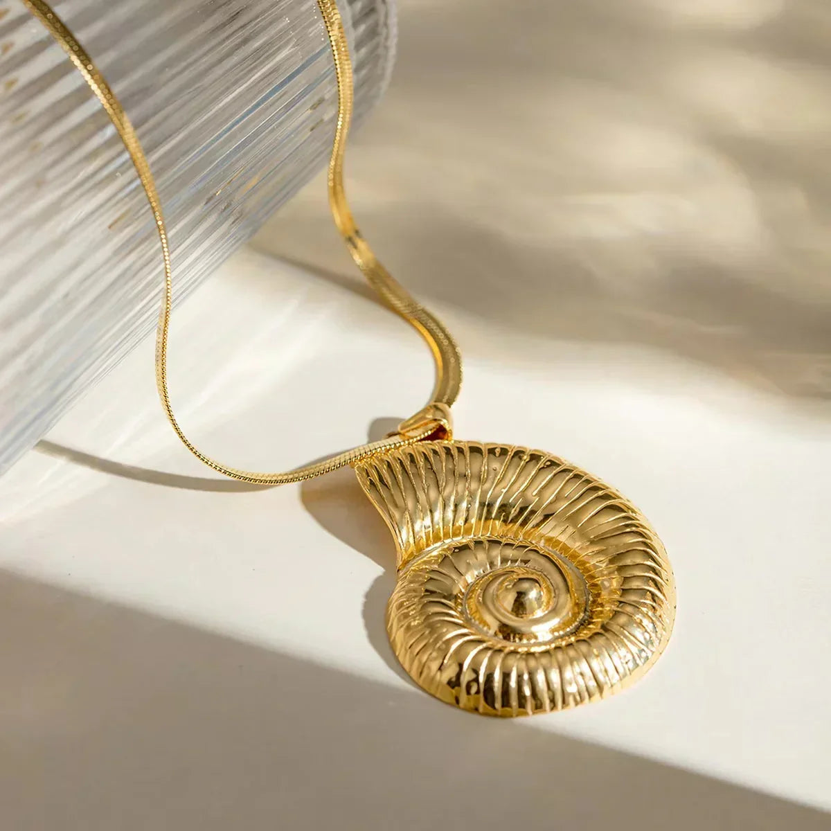Sekhmet Nautilus Gold Necklace