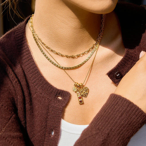 Calliope Triple Heart Charm Necklace