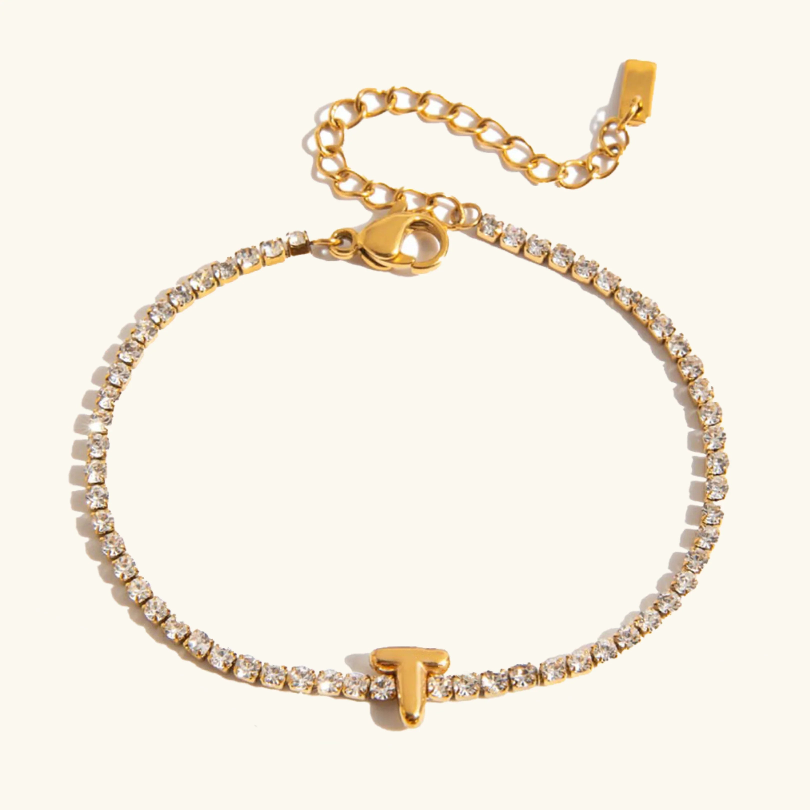 Vivian Bubble Letter Tennis Bracelet
