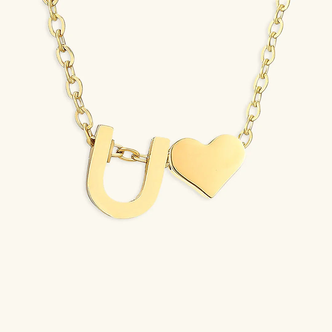 Hathor Initial Letter Gold Necklace