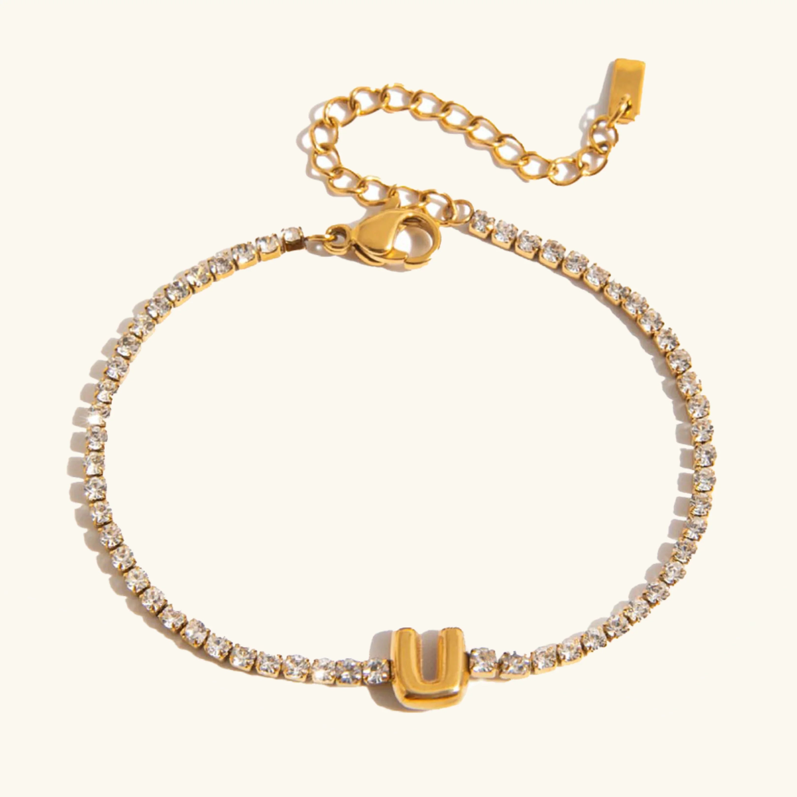 Vivian Bubble Letter Tennis Bracelet