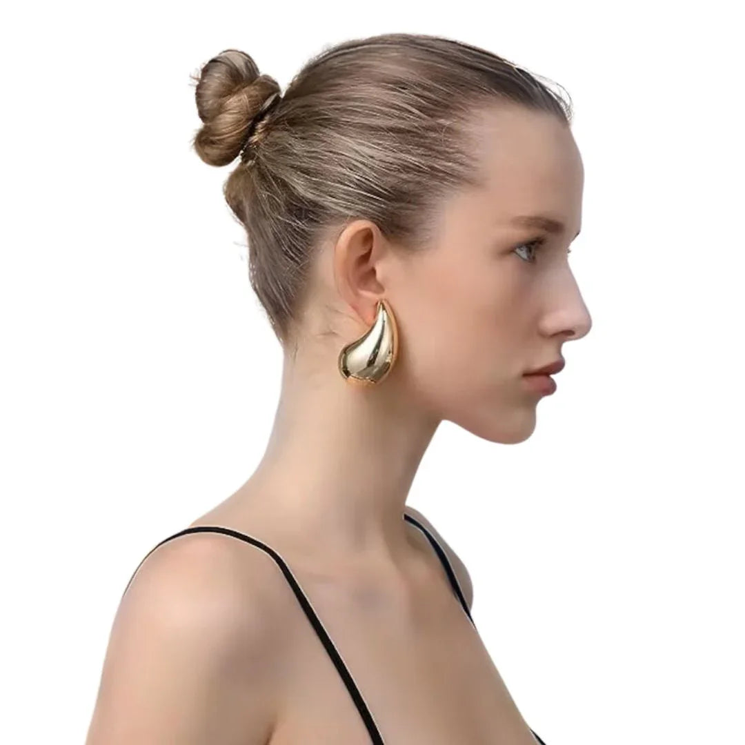 Precious Teardrop Gold Earrings